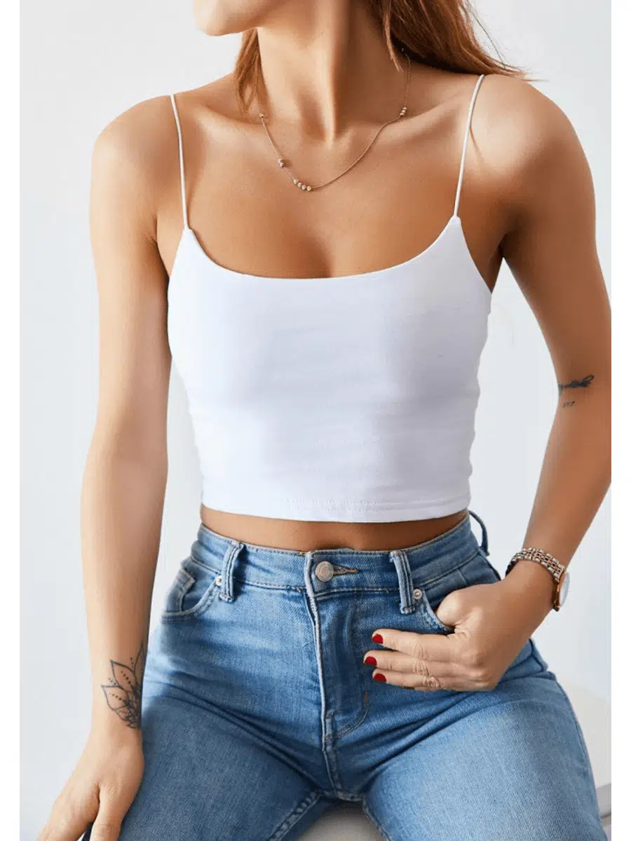 Askılı Krop (Beyaz)