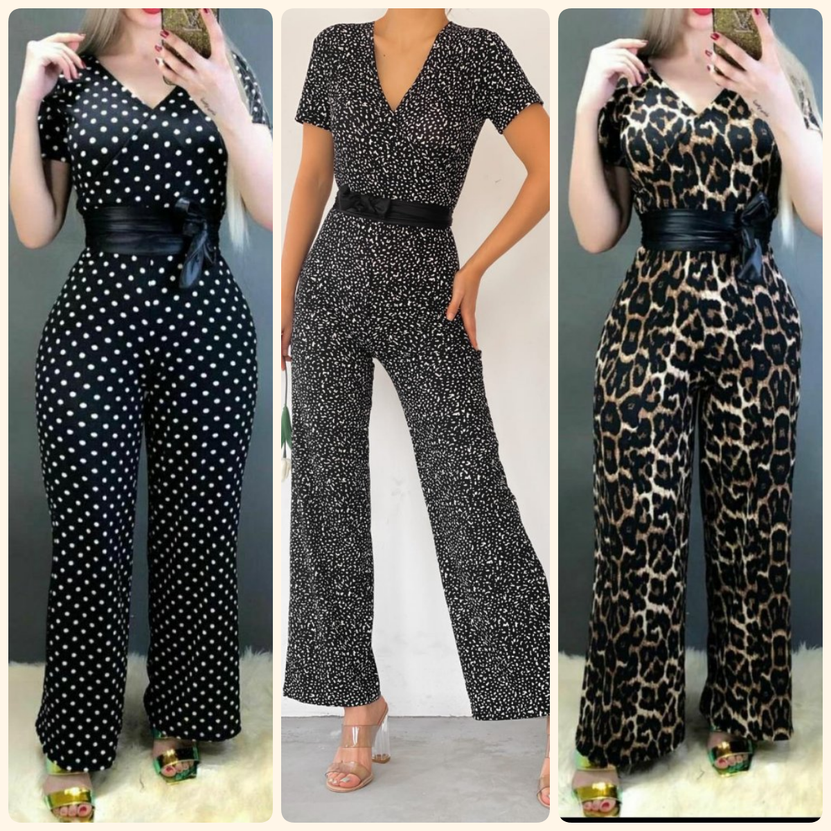Bol paça beli kuşaklı kruvaze tulum (Renk Seçenekli)