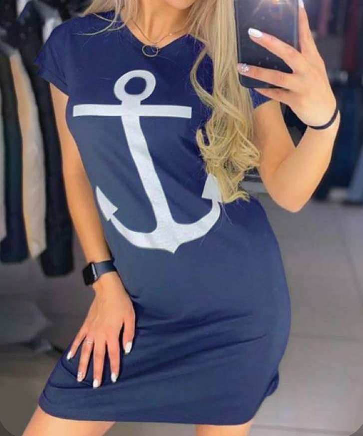 Çıpa Desen Elbise