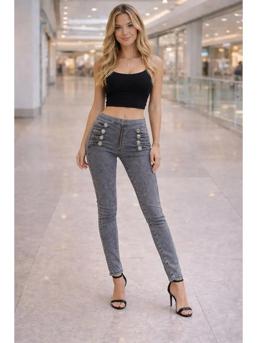 Kadın Slim Fit Full Likralı Jean Pantolon