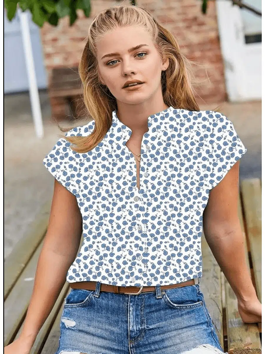 Moskrep Kumaş Hakim Yaka Kısa Kollu Gömlek 60cm (7/10)