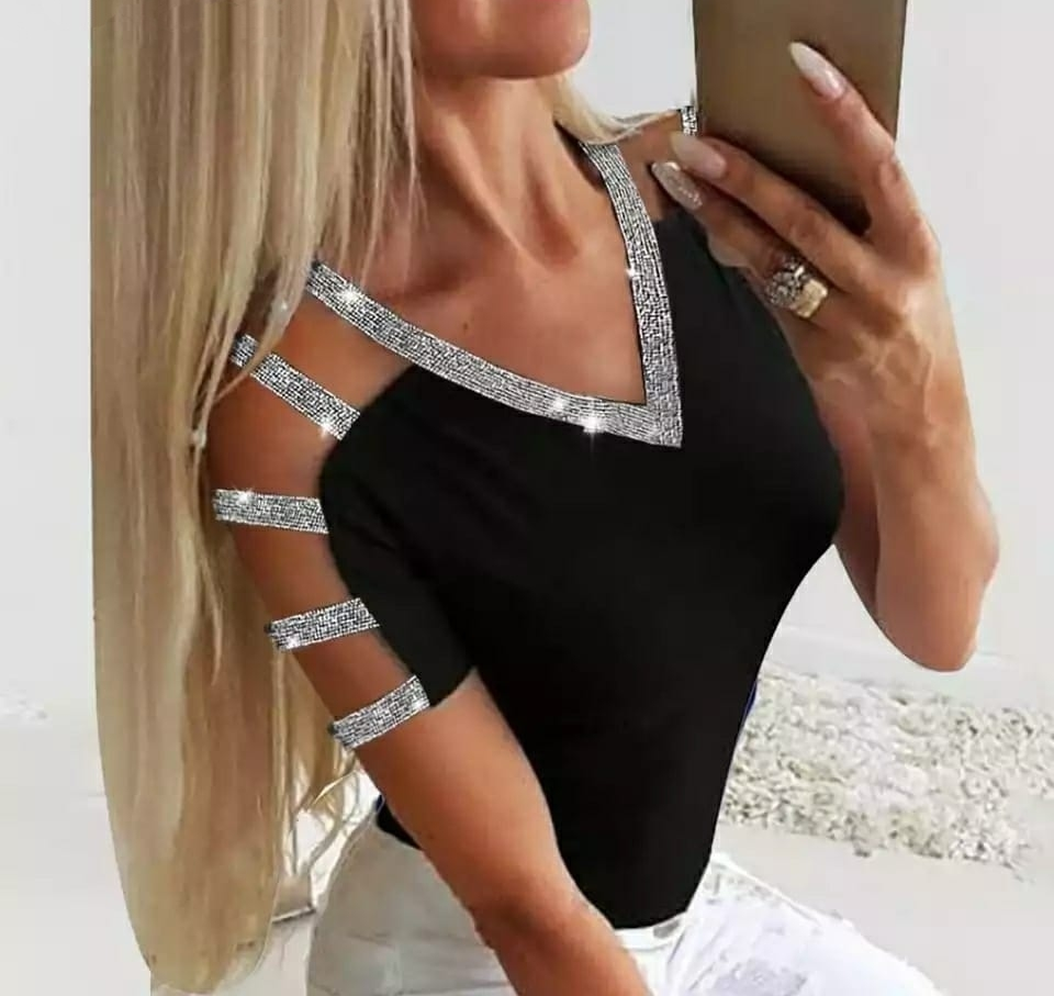 Sim Detay Turlu Viskon Kumaş Bluz